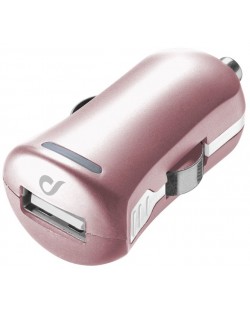 Зарядно за кола Cellularline - Unique Design, USB-A, 10W, розово