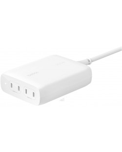 Зарядно устройство Belkin - Boost Charge Pro 4 USB-C GaN, 200W, бяло