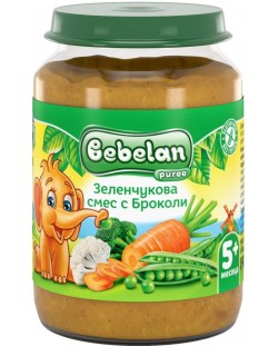 Зеленчуково пюре Bebelan Puree -  Зеленчукова смес с броколи, 190 g