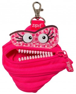 Ученически несесер Zipit - Говорещо чудовище, малък, розов