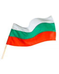 Знаме на България с дървена дръжка - 40 х 66 cm