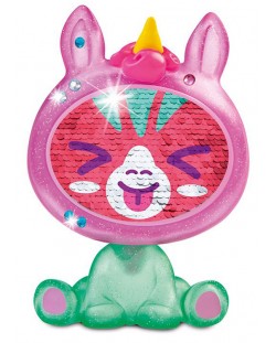 Детска играчка Zequins - Еднорог, с личице от пайети, Серия 3