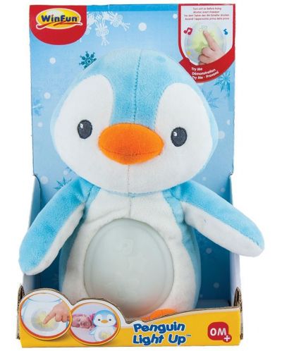 Плюшена играчка WinFun - Пингвин, син, със светлини и звуци - 2