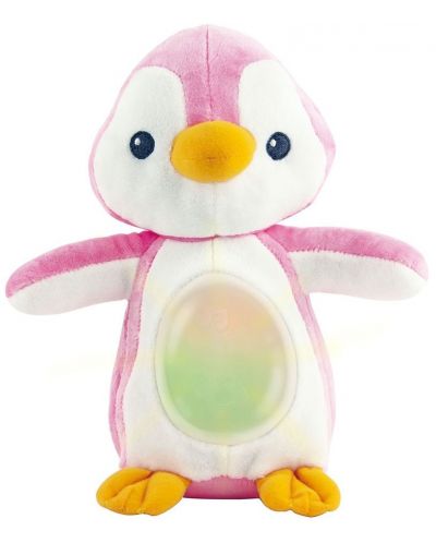 Плюшена играчка WinFun - Пингвин, розов, със светлини и звуци - 1