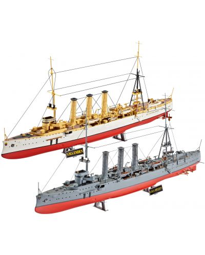 Сглобяем модел на кораб Revell - Combi Set German WWII Cruisers SMS Dresden &amp; SMS Emden (05500)