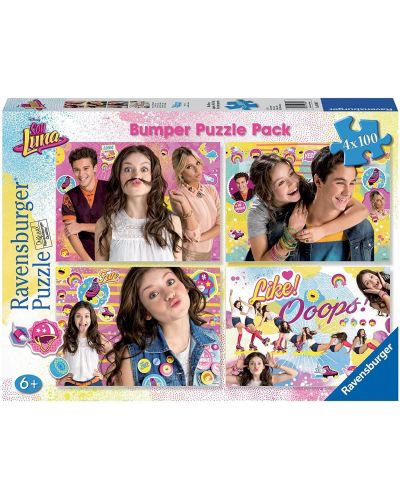 Пъзел Ravensburger от 4 x 100 части - Сой Луна и приятелите ѝ