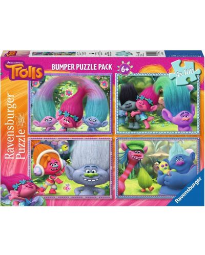 Пъзел Ravensburger от 4 x 100 части - Тролчетата