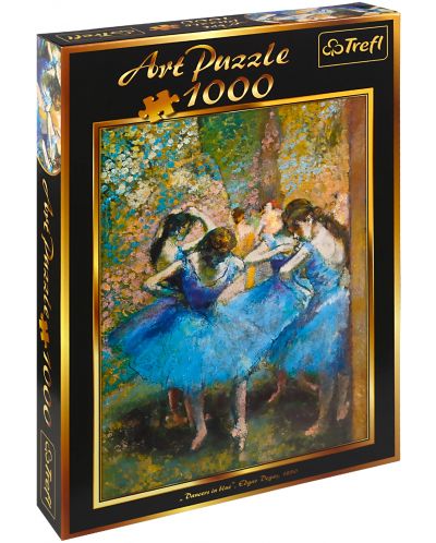 Пъзел Trefl от 1000 части - Art, Танцьорки в синьо, Едгар Дега