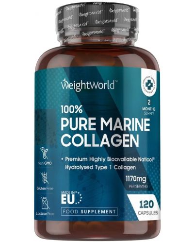 100% Pure Marine Collagen, 120 капсули, Weight World - 1