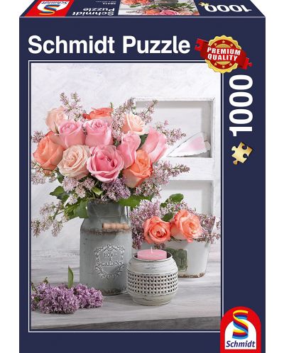 Пъзел Schmidt от 1000 части - Провинциален стил и рози - 1