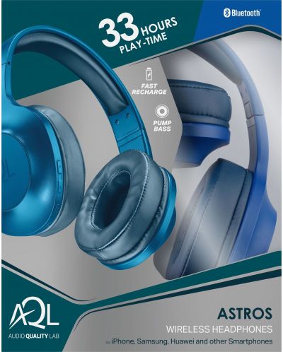 Безжични слушалки с микрофон AQL - Astros, сини - 3