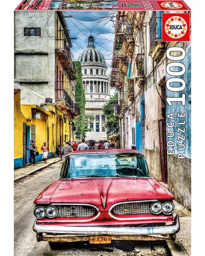 Пъзел Educa от 1000 части - Кола в старата Хавана - 1