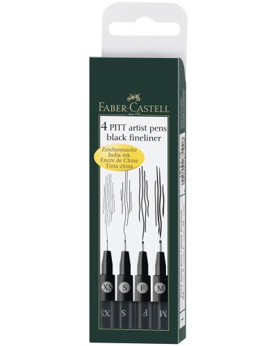 Комплект мастилени черни моливи Faber-Castell - 4 броя - 1