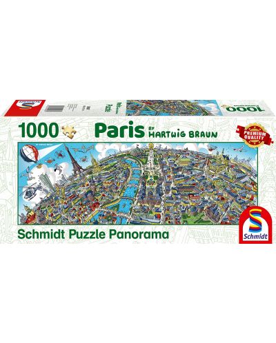 Панорамен пъзел Schmidt от 1000 части - Париж, Хартуиг Браун - 1