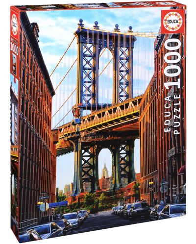 Пъзел Educa от 1000 части - Манхатън бридж, Ню Йорк - 1