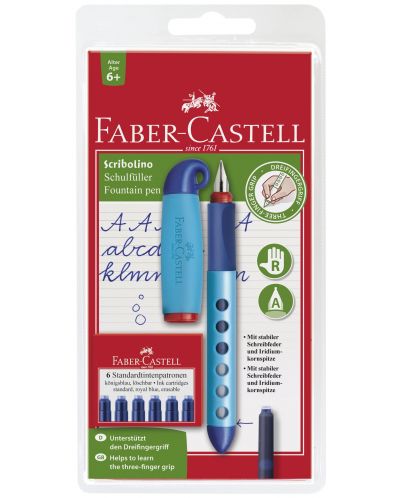 Детска писалка Faber-Castell - Scribolino, с пълнители - 1