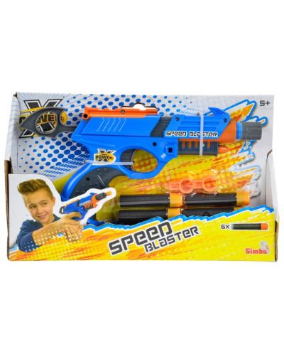 Детска играчка Simba Toys - Пистолет Speed Blaster, X Power, син - 2