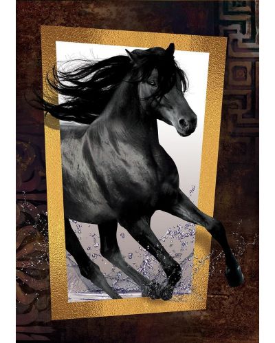 Пъзел Art Puzzle от 1000 части - Черен кон, Ерен Малчок - 2