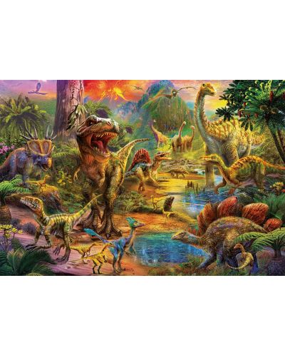 Пъзел Educa от 1000 части - Земя на динозаври - 1
