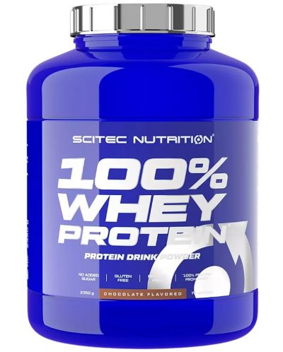 100% Whey Protein, шоколад, 2350 g, Scitec Nutrition - 1