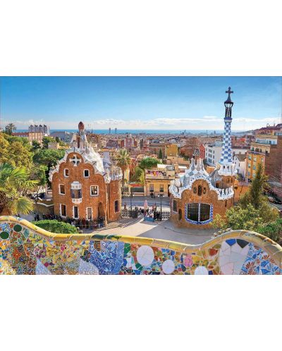 Пъзел Educa от 1000 части - Изглед към Барселона от парка Гюел - 2