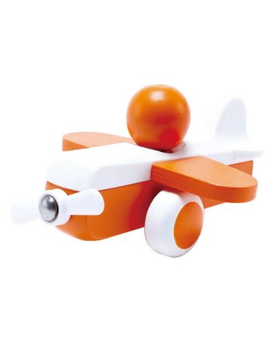 Дървена играчка Hape - Самолетче, оранжево - 1