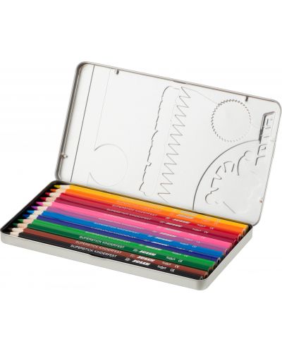 Цветни моливи JOLLY Kinderfest Classic в метална кутия – 12 цвята - 2