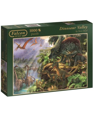 Пъзел Jumbo Falcon Deluxe от 1000 части - Долината на динозаврите, Стив Рийд - 1