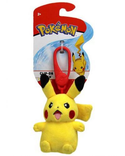 Плюшена играчка с клипс Pokémon - Pikachu - 1