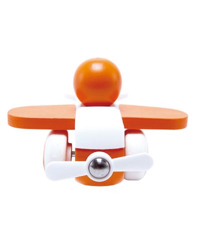 Дървена играчка Hape - Самолетче, оранжево - 2