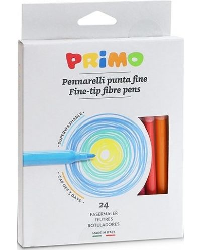 Цветни флумастери Primo - Fine Point, 24 цвята - 1