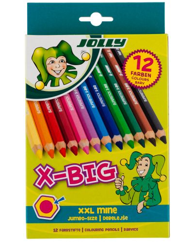 Цветни моливи JOLLY X-Big – 12 цвята  - 1