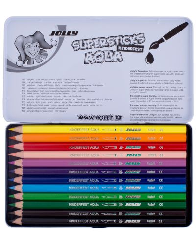 Акварелни моливи JOLLY Kinder Aqua – 12 цвята - 2