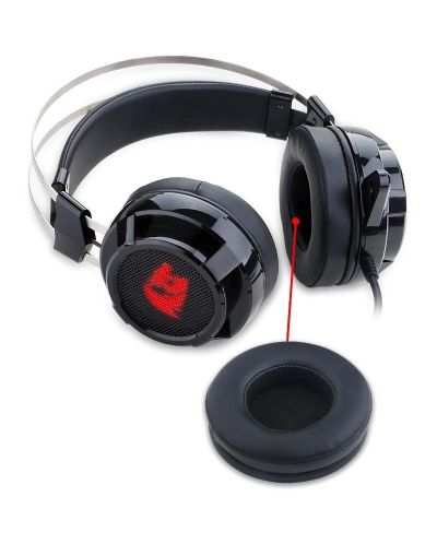 Гейминг слушалки Redragon - Siren 2 H301USB, черни/червени - 2