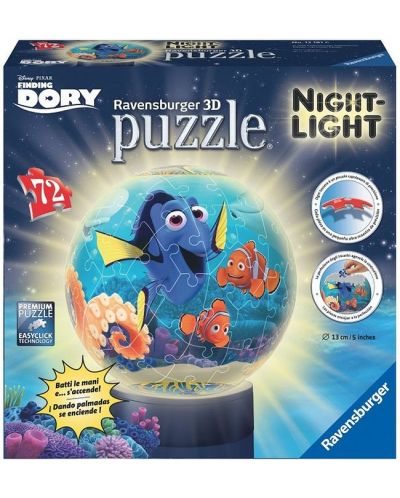 3D Пъзел Ravensburger от 72 части - Търсенето на Дори, светещ
