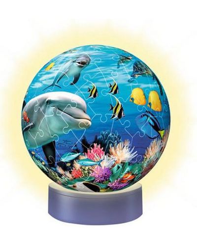 3D Пъзел Ravensburger от 72 части - Подводен свят, светещ - 2