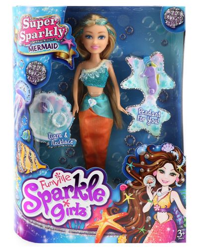 Кукла Funville Sparkle Girlz - Русалка Super Sparkly, 27 cm, асортимент - 8
