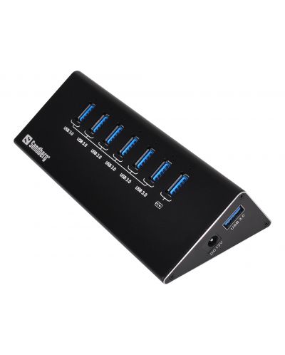 USB хъб Sandberg - 133-82, 6 + 1 порта, черен - 1