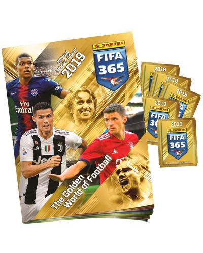 Стартов пакет Panini FIFA 365 2019 - албум + 50 пакета стикери: 250 бр. стикера - 1