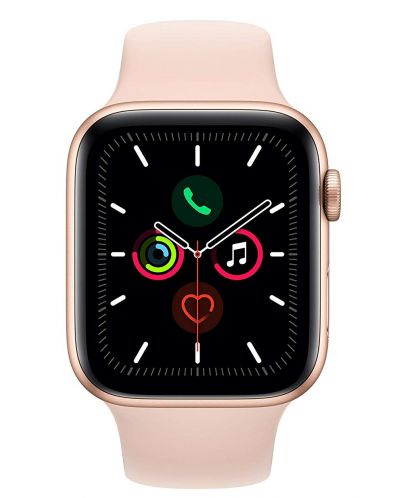 Смарт часовник Apple - S5, 44mm, златист с розова каишка - 2