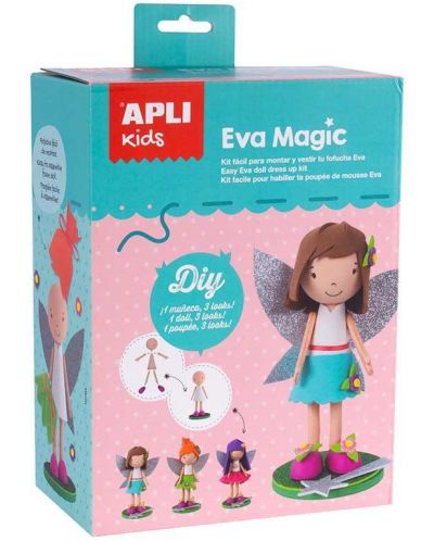 Творчески комплект APLI Kids - Направи си сам кукла Вълшебница с 3 различни визии