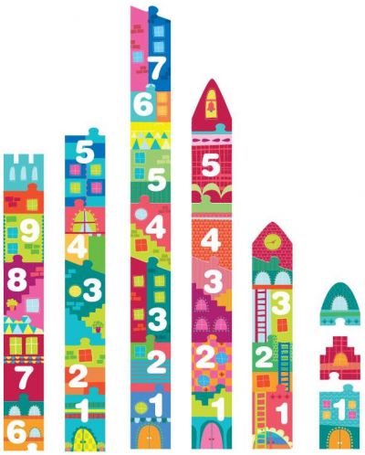 Образователен пъзел APLI Kids – Къща от цифри, 30 части - 2