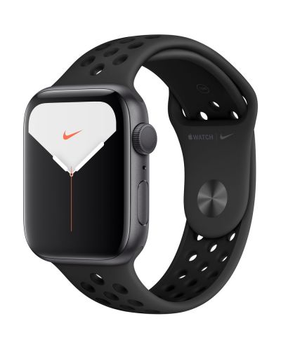 Смарт часовник Apple Nike + S5 - 44mm, сив, черна силиконова каишка - 1