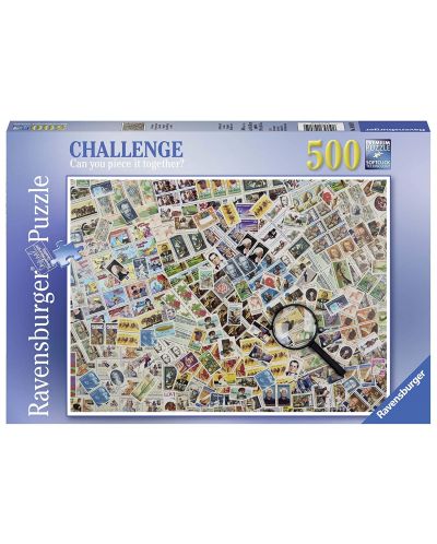 Пъзел Ravensburger от 500 части - Пощенски марки - 1