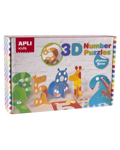 Детски 3D пъзел Apli - Цифри-животни