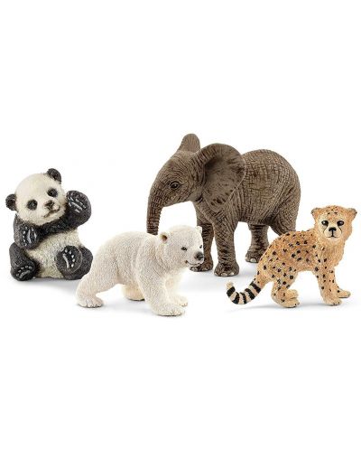 Комплект фигурки Schleich Wild Life - Диви бебета животни - 1