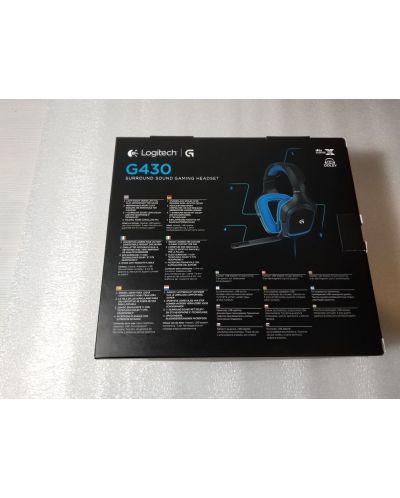 Гейминг слушалки Logitech G430 - 7.1 Surround, черни/сини (разопакован) - 1
