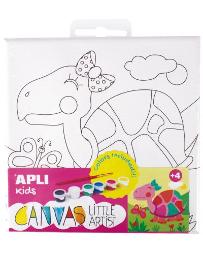 Комплект за рисуване върху платно Apli Kids - Костенурка