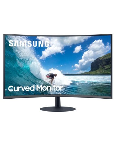 Монитор Samsung - 24T550, 23.6" Curved VA, 1920x1080, Dark Blue Gray - 1