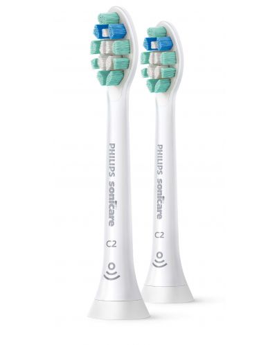 Резервни глави Philips - Sonicare C2 Optimal Plaque Defence, 2 броя, бели